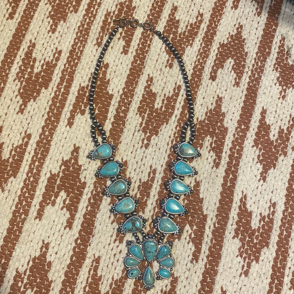 Turquoise Squash Blossom Necklace